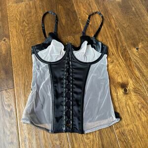 NWT Victoria’s Secret lingerie 34C corset bustier black nude mesh